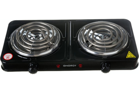 Электроплитка ENERGY EN-904В, 2 комфорки, спираль (ТЭН), 1 кВт+1кВт, черная 158967