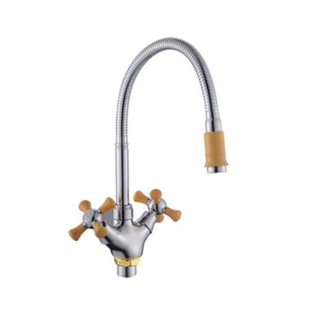 Смеситель для кухни РМС SL92YW-279F двухвентильный с гибким изливом