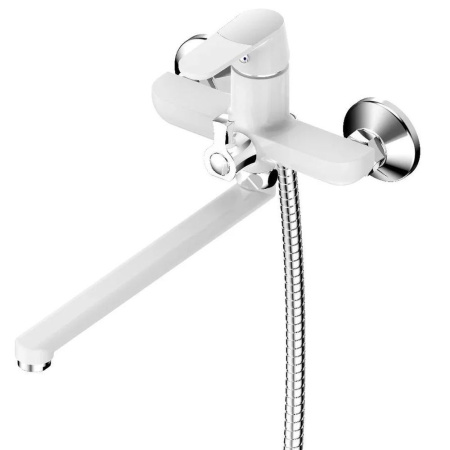Смеситель для ванны с душем РМС SL123W-006E однорычажный с длинным изливом белый