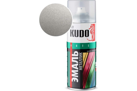 Эмаль-аэрозоль универс. металлик серебро 520мл Kudo KU-1026