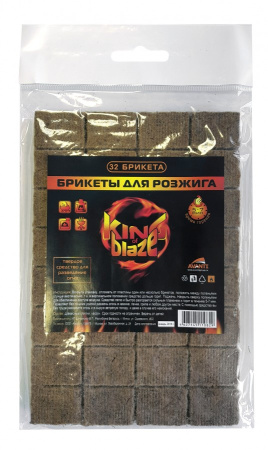 Брикеты д/розжига 16шт/уп, цена за уп (древесина+парафин) King of Blaze КВ-114