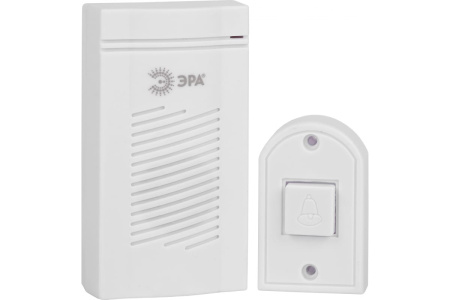 D 50 ЭРА Звонок электронный белый/серый (1 мелодия, длина провода 1,35м, питание 2ААА)